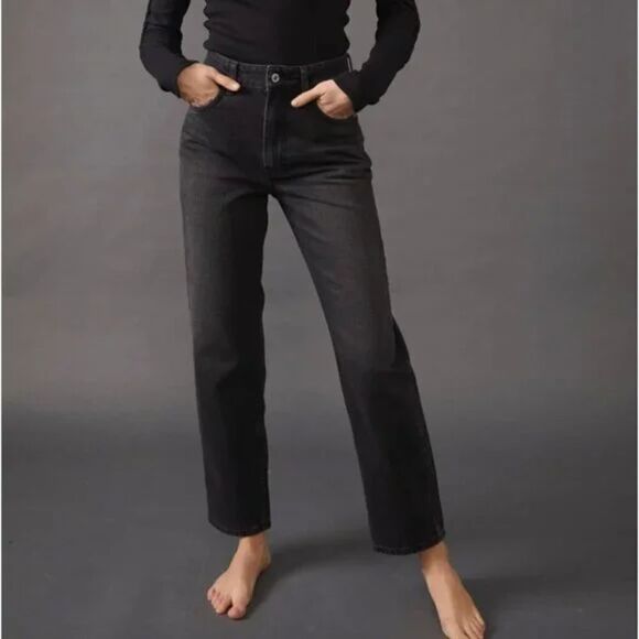 We The Free The Pacifica High Rise Slim Straight Leg Jeans Black Sz 26 - Picture 1 of 10